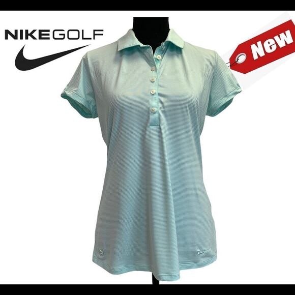 Nike pastel blue short sleeve golf top Sz M NWT - Picture 1 of 12